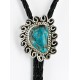 Handmade Certified Authentic Navajo .925 Sterling Silver Natural Turquoise Native American Bolo Tie  24406-3