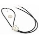 Handmade Certified Authentic Navajo .925 Sterling Silver Natural White Buffalo Native American Bolo Tie  24407-3