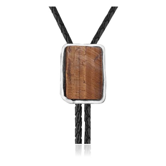 Handmade Certified Authentic Navajo .925 Sterling Silver Native American Tigers Eye Bolo Tie 34389 All Products NB180620190794 34389 (by LomaSiiva)