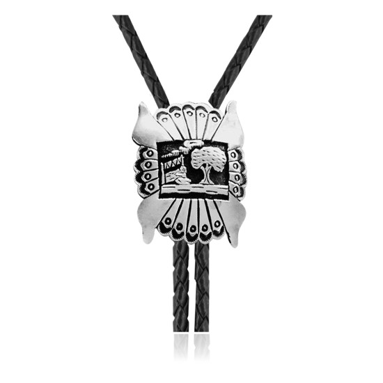 Mountain .925 Sterling Silver Certified Authentic Handmade Navajo Native American Bolo Tie 34391 All Products NB180620190796 34391 (by LomaSiiva)