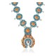 Squash Blossom .925 Sterling Silver Certified Authentic Navajo Native American Natural Turquoise Coral Necklace 35109 All Products NB848909285536 35109 (by LomaSiiva)