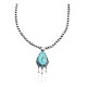 Wave .925 Sterling Silver Certified Authentic Navajo Native American Natural Turquoise Necklace 35112