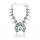Squash Blossom .925 Sterling Silver Certified Authentic Navajo Native American Natural Turquoise Necklace 35114