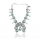 Squash Blossom .925 Sterling Silver Certified Authentic Navajo Native American Natural Turquoise Necklace 35114
