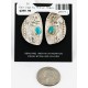 .925 Sterling Silver Handmade KOKOPELI Certified Authentic Navajo Natural Turquoise Stud Native American Earrings 27177-1