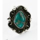 .925 Sterling Silver Flower Handmade Certified Authentic Navajo Natural Turquoise Native American Ring  16789
