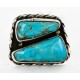 .925 Sterling Silver Handmade Certified Authentic Navajo Natural Turquoise Native American Ring  16827