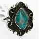 .925 Sterling Silver Flower Handmade Certified Authentic Navajo Natural Turquoise Native American Ring  16789