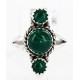 .925 Sterling Silver Handmade Certified Authentic Navajo Natural Malachite Native American Ring  12831-2