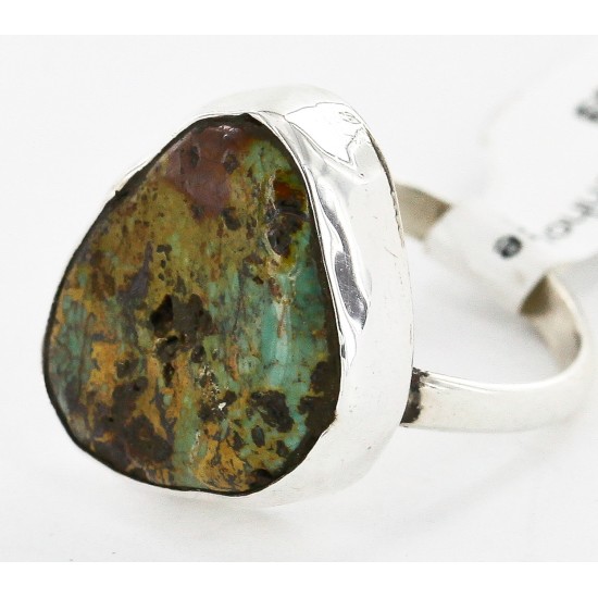.925 Sterling Silver Handmade Certified Authentic Navajo Natural Turquoise Native American Ring 16994-1 .925 Sterling Silver Handmade Certified Authentic Navajo Natural Turquoise Native American Ring 16994-1