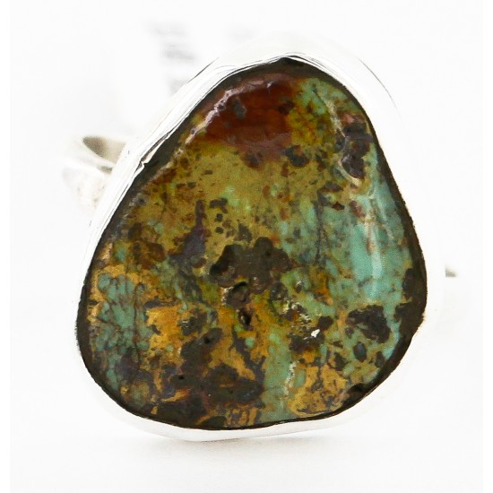 .925 Sterling Silver Handmade Certified Authentic Navajo Natural Turquoise Native American Ring 16994-1 .925 Sterling Silver Handmade Certified Authentic Navajo Natural Turquoise Native American Ring 16994-1