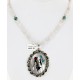 Bird .925 Sterling Silver Handmade Certified Authentic Navajo Inlaid Natural Turquoise Quartz Multicolor Native American Necklace 24409-2-15761