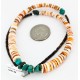 Certified Authentic Navajo .925 Sterling Silver Turquoise Turquoise Spiny Oyster and Graduated Heishi Native American Necklace 18111