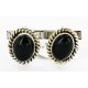 Handmade Certified Authentic Navajo .925 Sterling Silver Natural Black Onyx Native American Cuff Links 19109-4
