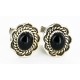 Handmade Certified Authentic Navajo .925 Sterling Silver Natural Black Onyx Native American Cuff Links 19110-4
