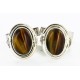 Handmade Certified Authentic Navajo .925 Sterling Silver Natural Tigers Eye Native American Cuff Links 19109-2