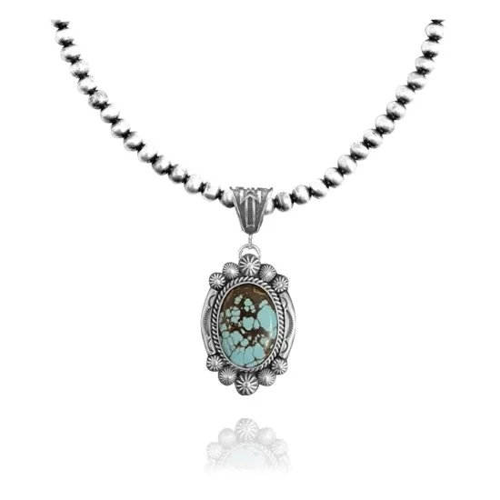 Sun .925 Sterling Silver Certified Authentic Handmade Navajo Native American Natural Turquoise Necklace 35146 Sun .925 Sterling Silver Certified Authentic Handmade Navajo Native American Natural Turquoise Necklace 35146