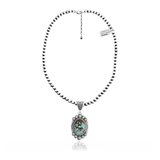 Sun .925 Sterling Silver Certified Authentic Handmade Navajo Native American Natural Turquoise Necklace 35146 Sun .925 Sterling Silver Certified Authentic Handmade Navajo Native American Natural Turquoise Necklace 35146