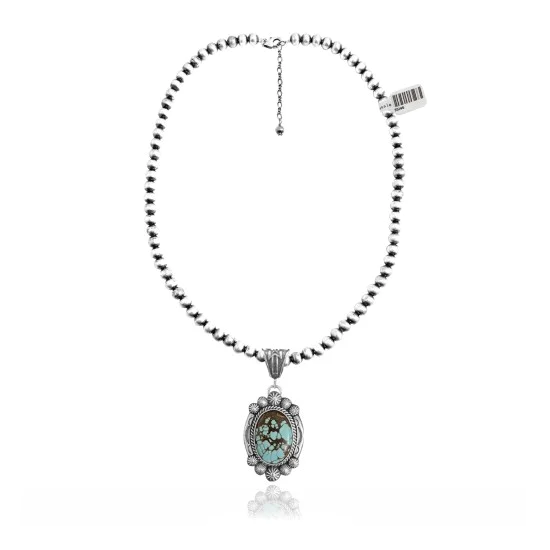 Sun .925 Sterling Silver Certified Authentic Handmade Navajo Native American Natural Turquoise Necklace 35146 Sun .925 Sterling Silver Certified Authentic Handmade Navajo Native American Natural Turquoise Necklace 35146