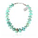 .925 Sterling Silver Certified Authentic Navajo Native American 1 strand Natural Turquoise Necklace 35150