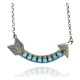 Arrow .925 Sterling Silver Certified Authentic Handmade Navajo Native American Natural Turquoise Necklace 35151