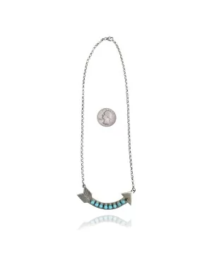 Arrow .925 Sterling Silver Certified Authentic Handmade Navajo Native American Natural Turquoise Necklace 35151 Arrow .925 Sterling Silver Certified Authentic Handmade Navajo Native American Natural Turquoise Necklace 35151