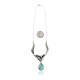 Feather .925 Sterling Silver Certified Authentic Handmade Navajo Native American Natural Turquoise Necklace 35153
