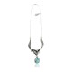 Feather .925 Sterling Silver Certified Authentic Handmade Navajo Native American Natural Turquoise Necklace 35153