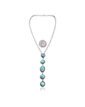 .925 Sterling Silver Certified Authentic Navajo Native American Natural Turquoise Necklace 35159 .925 Sterling Silver Certified Authentic Navajo Native American Natural Turquoise Necklace 35159