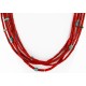 Large Certified Authentic 5 Strand Navajo .925 Sterling Silver Turquoise and Coral Native American Necklace 15809-102