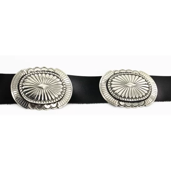 Certified Authentic Navajo Nickel Copper Natural Turquoise Concho Belt 19157