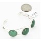 Handmade Certified Authentic Navajo .925 Sterling Silver Natural Jade Native American Bracelet 12822