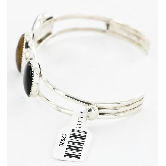 Handmade Certified Authentic Navajo .925 Sterling Silver Natural Tigers Eye Native American Bracelet 12820 Handmade Certified Authentic Navajo .925 Sterling Silver Natural Tigers Eye Native American Bracelet 12820