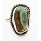 .925 Sterling Silver Handmade Certified Authentic Navajo Natural Turquoise Native American Ring  16994-2