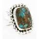 925 Sterling Silver Handmade Certified Authentic Navajo Natural Turquoise Native American Ring  17000-10