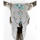 Bull SKULL Certified Authentic Native American Kachina Handmade Hopi Natural Turquoise 10797