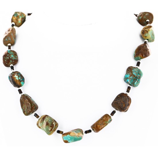 Certified Authentic Navajo .925 Sterling Silver Natural Turquoise Native American Necklace 790105-1 Certified Authentic Navajo .925 Sterling Silver Natural Turquoise Native American Necklace 790105-1