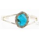 Handmade Certified Authentic Navajo .925 Sterling Silver Natural Turquoise Native American Bracelet 12654-2