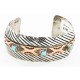 Handmade Certified Authentic Navajo Pure Nickel and Copper Native American Bracelet Natural Turquoise 12844-4