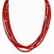 Large Certified Authentic 5 Strand Navajo .925 Sterling Silver Turquoise and Coral Native American Necklace 15809-102