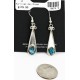 Certified Authentic Handmade Navajo .925 Sterling Silver Dangle Native American Earrings Natural Turquoise 18079-2