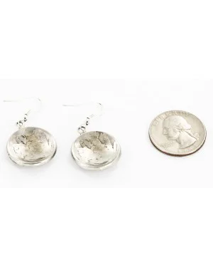 Certified Authentic Vintage Style Buffalo Nickels Handmade Navajo .925 Sterling Silver Nickel Dangle Native American Earrings 27187-2