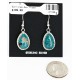 Certified Authentic Handmade Navajo .925 Sterling Silver Dangle Native American Earrings Natural Turquoise 27188-2