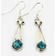 Certified Authentic Handmade Navajo .925 Sterling Silver Dangle Native American Earrings Natural Turquoise 18079-2 Certified Authentic Handmade Navajo .925 Sterling Silver Dangle Native American Earrings Natural Turquoise 18079-2