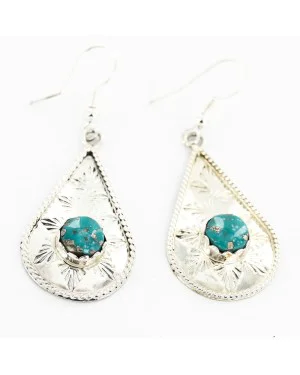 Certified Authentic Handmade Navajo .925 Sterling Silver Dangle Native American Earrings Natural Turquoise 27190-2 Certified Authentic Handmade Navajo .925 Sterling Silver Dangle Native American Earrings Natural Turquoise 27190-2