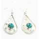 Certified Authentic Handmade Navajo .925 Sterling Silver Dangle Native American Earrings Natural Turquoise 27190-2