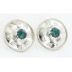 Certified Authentic Handmade Navajo .925 Sterling Silver Stud Native American Earrings Natural Turquoise 27188-1