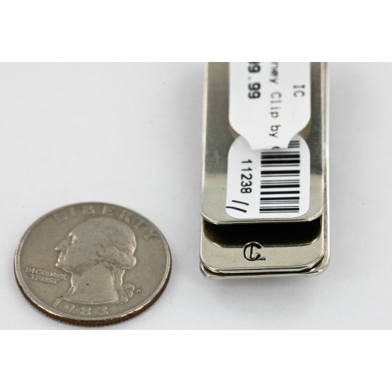 Handmade Certified Authentic Navajo Nickel and .925 Sterling Silver Natural Turquoise Native American Money Clip 11238-11 Handmade Certified Authentic Navajo Nickel and .925 Sterling Silver Natural Turquoise Native American Money Clip 11238-11