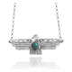 Thunderbird .925 Sterling Silver Certified Authentic Navajo Native American Natural Turquoise Necklace 35147