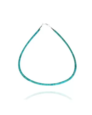 .925 Sterling Silver Certified Authentic Navajo Native American 1 strand Magnesite Necklace 35172 .925 Sterling Silver Certified Authentic Navajo Native American 1 strand Magnesite Necklace 35172